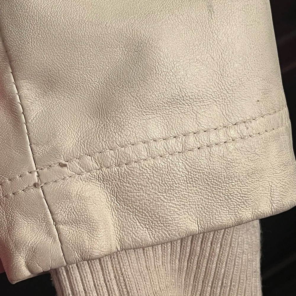 Danier Leather Cream Coat with Fur Trim - Picture 11 of 14